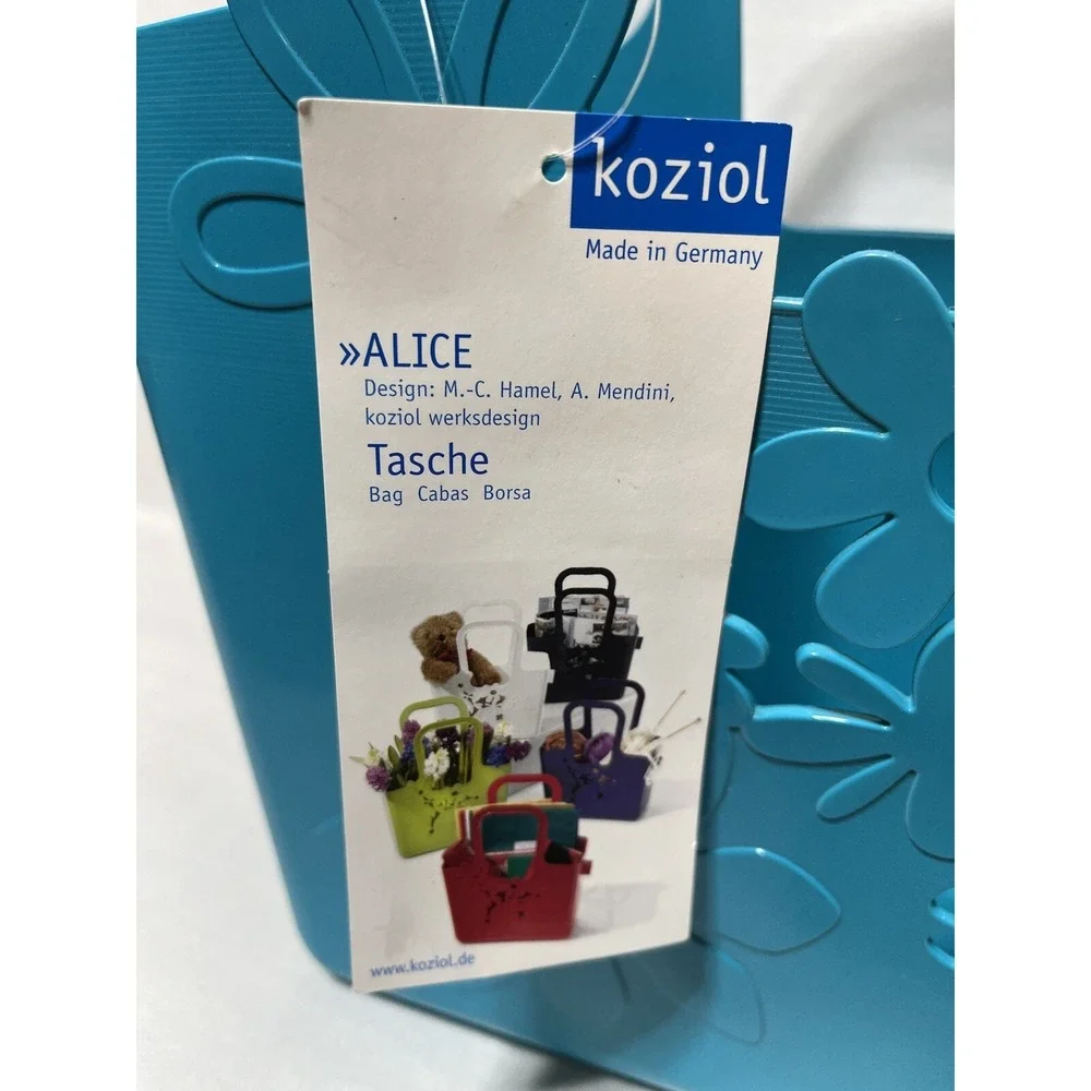Koziol Alice Floral Bag Blue Plastics Shopper New Germany Shipped From USA